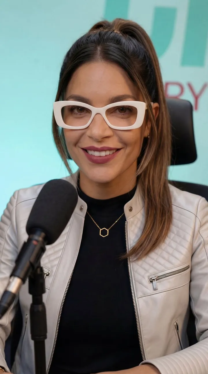 Aria, avatar de IA — sonriendo